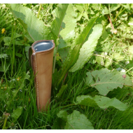 Leather Dipper: zinc-coated in leather