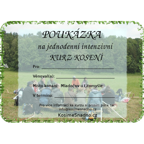 4nd June 2022 Saturday course in mowing and peening